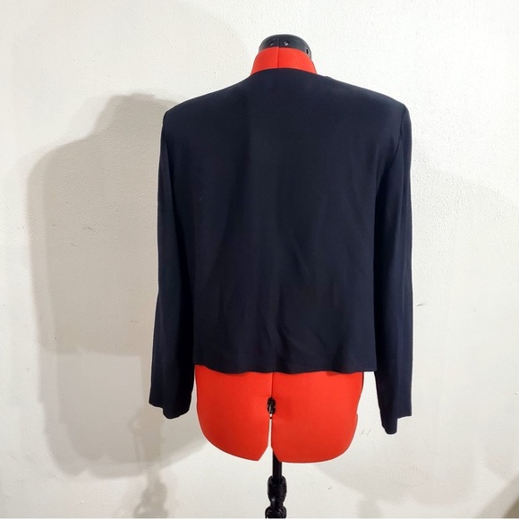 Vintage 80s John Roberts Embroidered Zip Up Black Jacket Blazer Size 14 - Picture 3 of 11